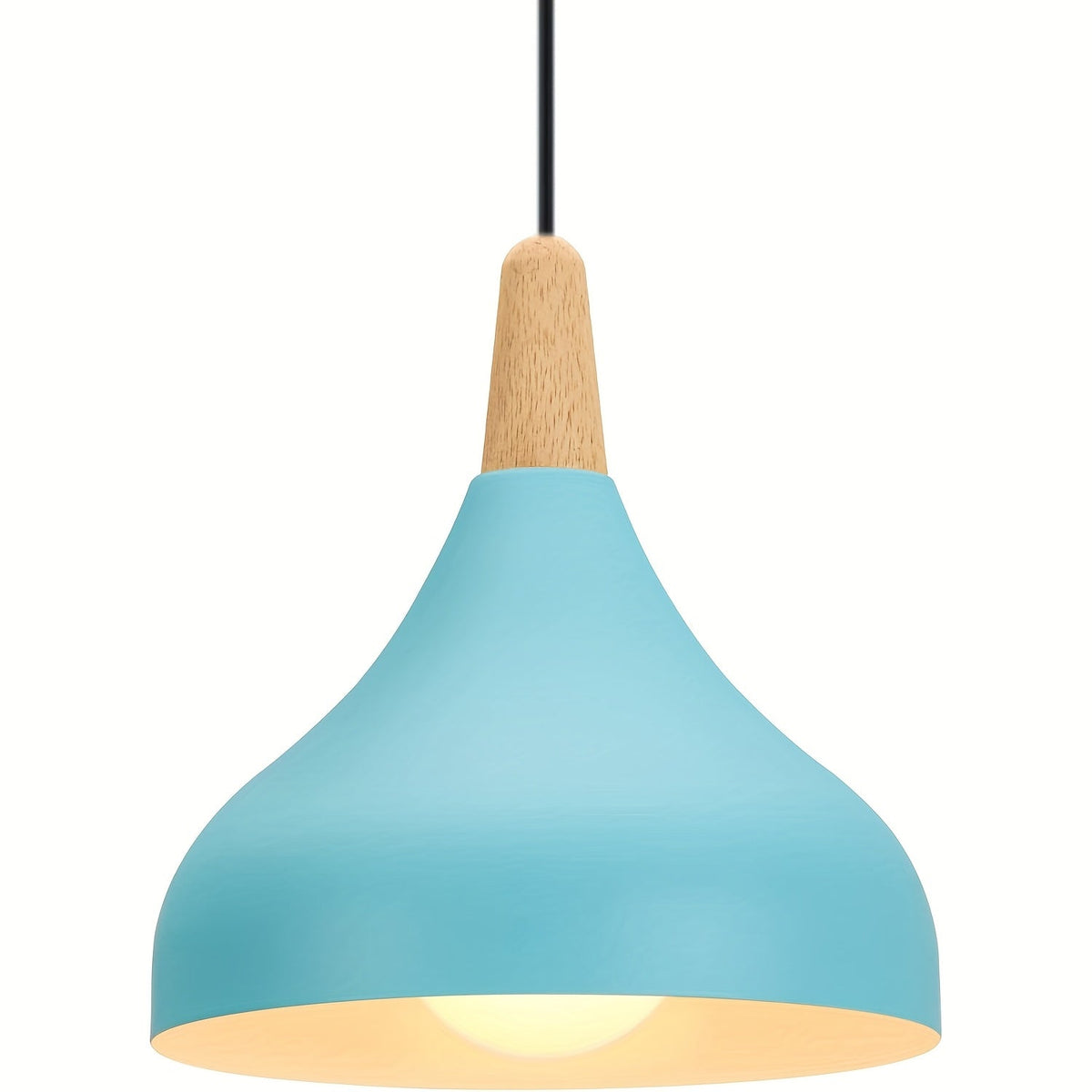 Suspension goutte en métal et bois