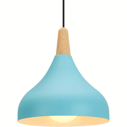 Suspension goutte en métal et bois