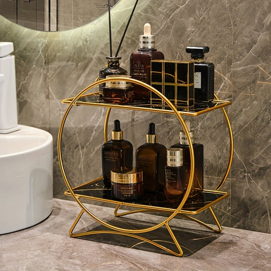 Rangement de salle de bain à deux étages