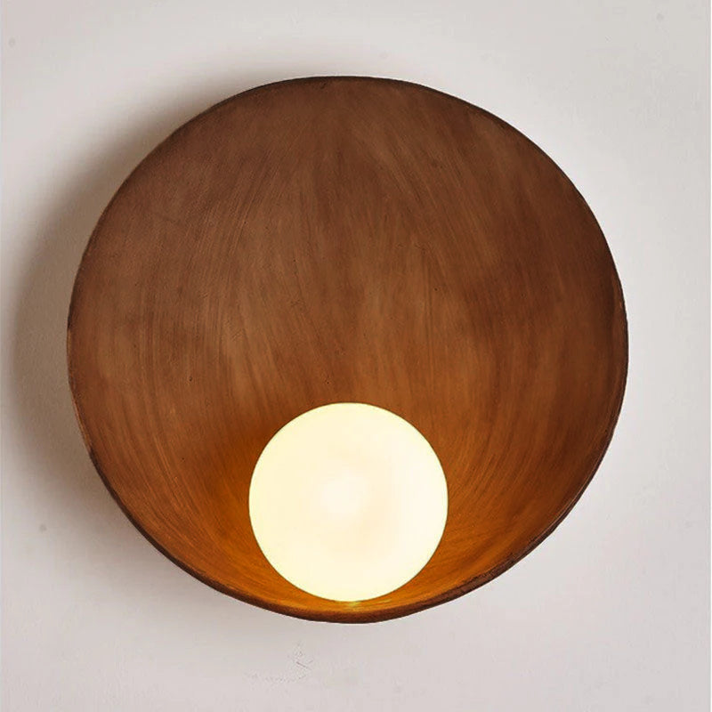 Applique ronde en résine et verre