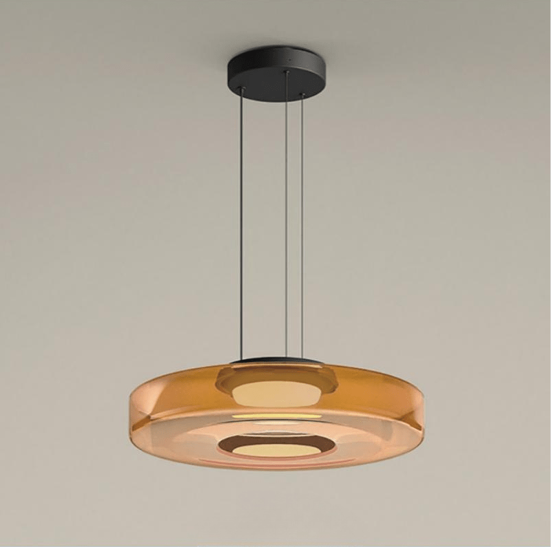 Suspension Bauhaus en verre étagé