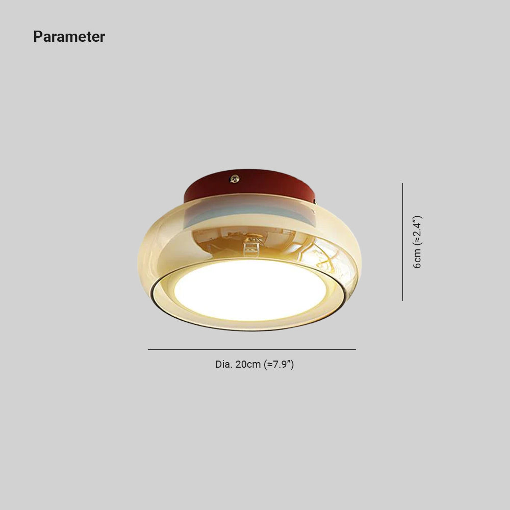 Plafonnier June en verre rétro