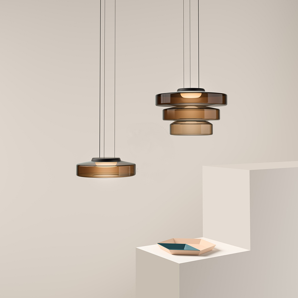 Suspension en verre style Bauhaus