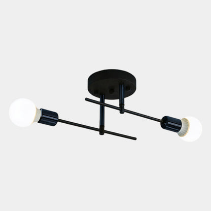 Plafonnier 2 lumières noir et doré