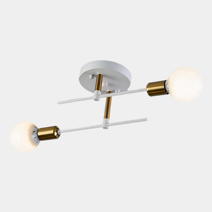 Plafonnier 2 lumières noir et doré