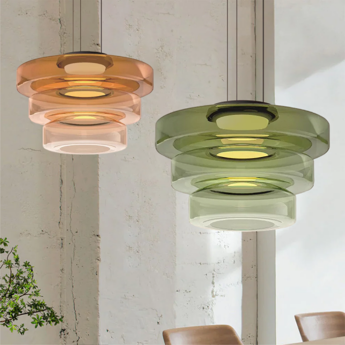Suspension en verre style Bauhaus
