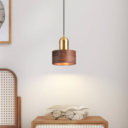 Suspension cylindrique en noyer