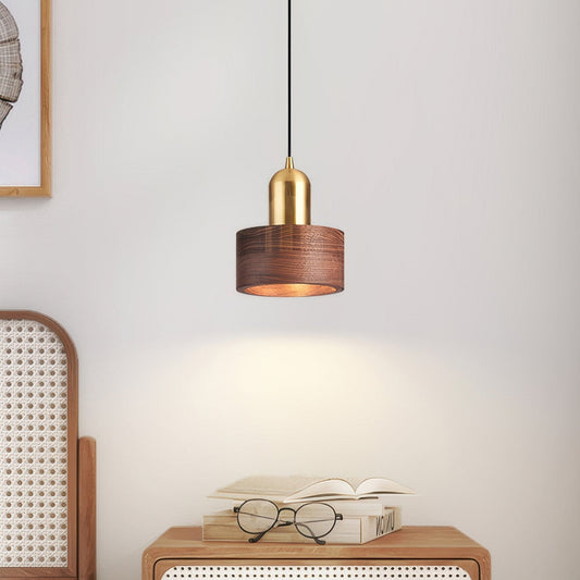 Suspension cylindrique en noyer