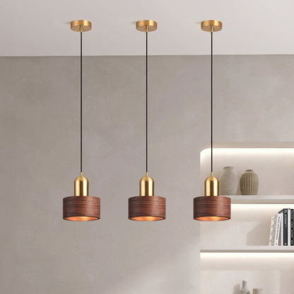 Suspension cylindrique en noyer