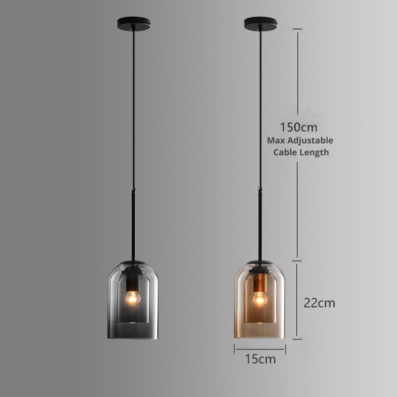 Suspension en verre teinté