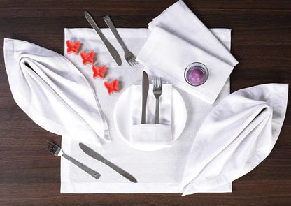 Serviettes de table en coton blanc, lot de 6