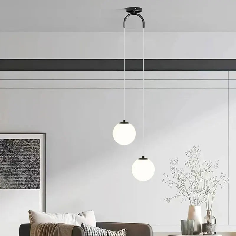 Suspension Luna en verre opalin