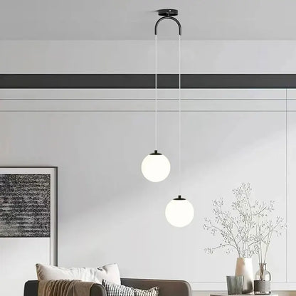 Suspension Luna en verre opalin