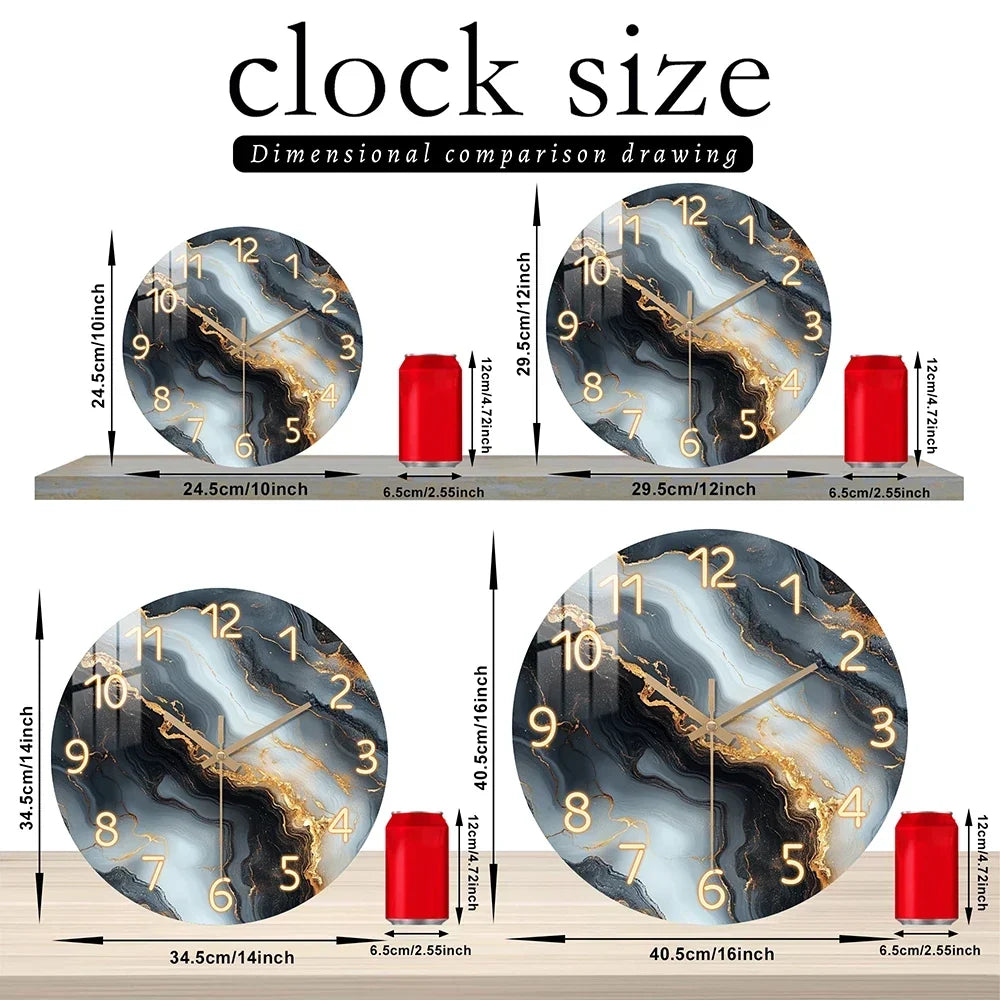 Horloge murale marbre bleu et doré