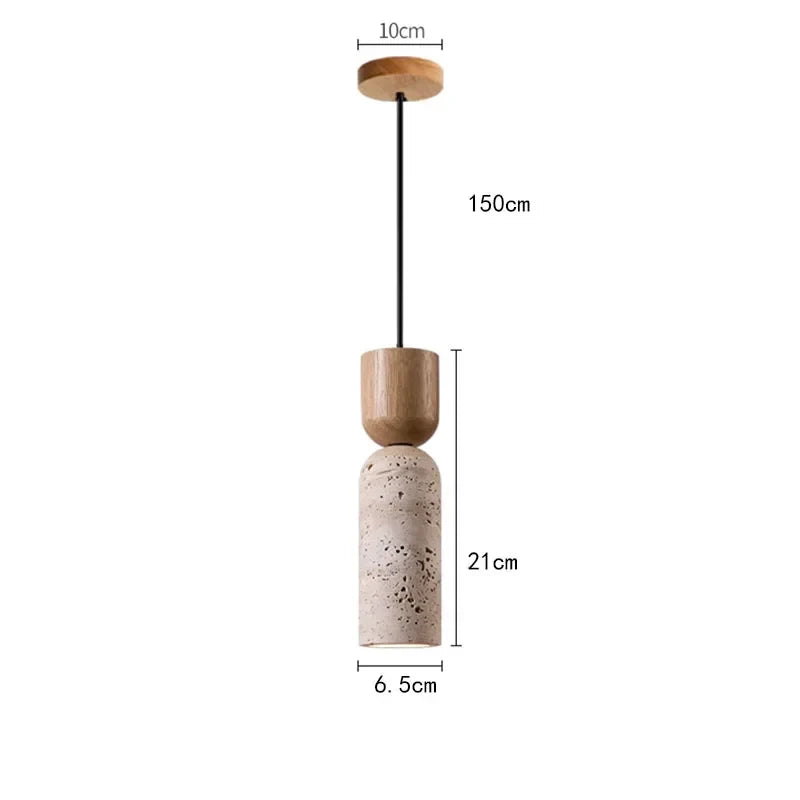 Suspension wabi-sabi en travertin