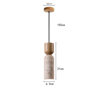 Suspension wabi-sabi en travertin