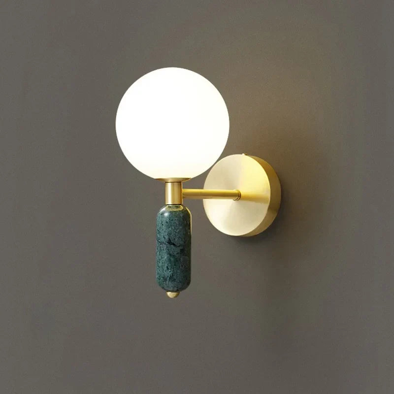 Applique en marbre et verre givré