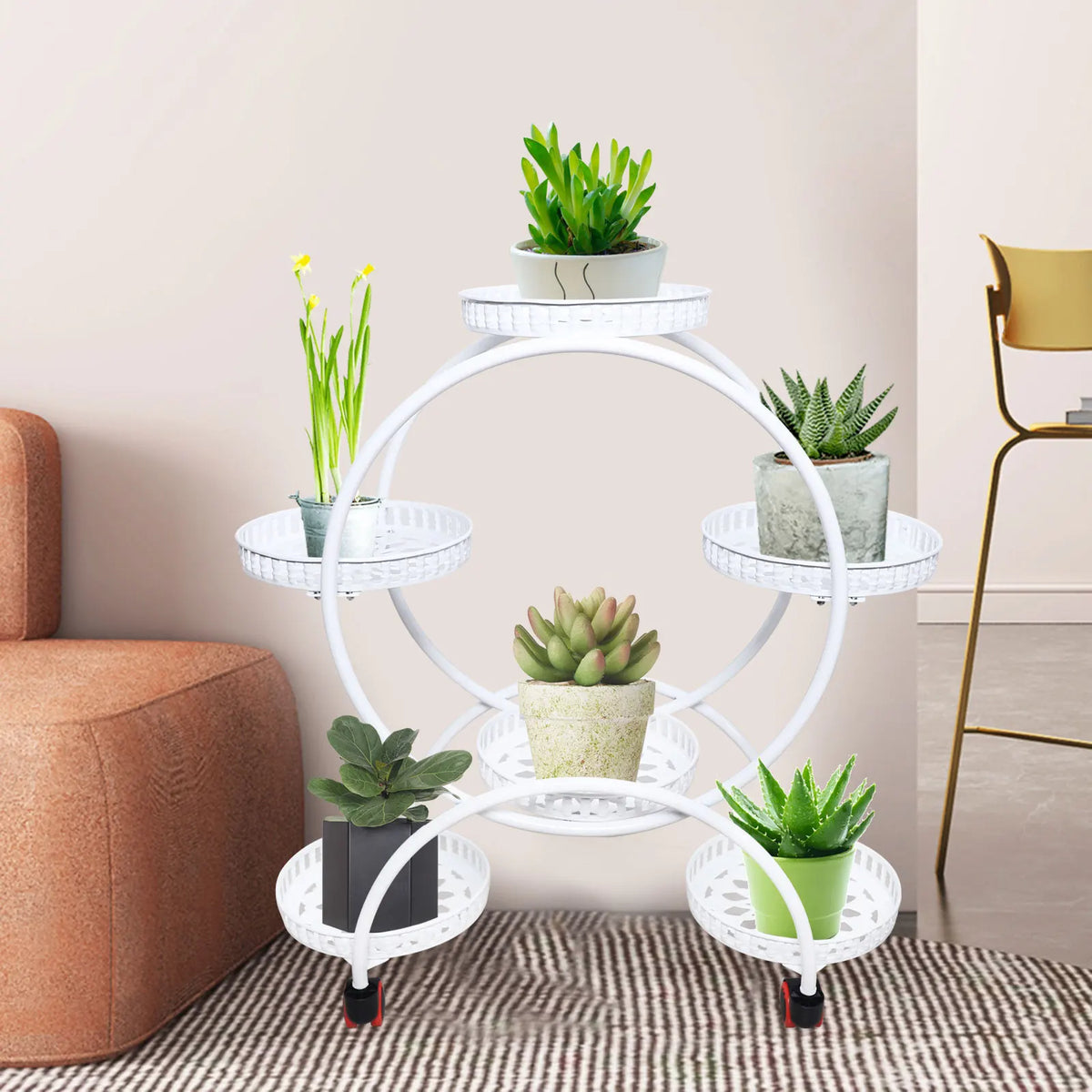 Support à plantes à roulettes