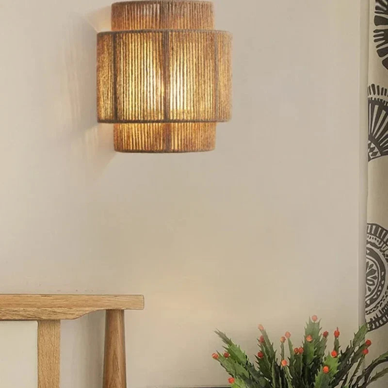 Applique murale RattanGlow en rotin