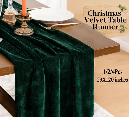 Chemin de table de Noël en velours, 3 m