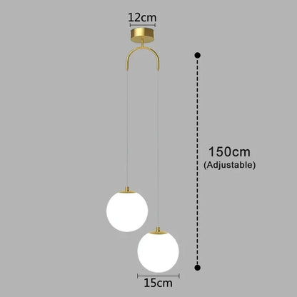 Suspension Luna en verre opalin