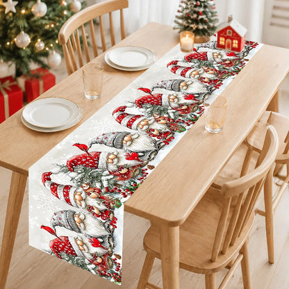 Chemin de table de Noël lutin et flocons