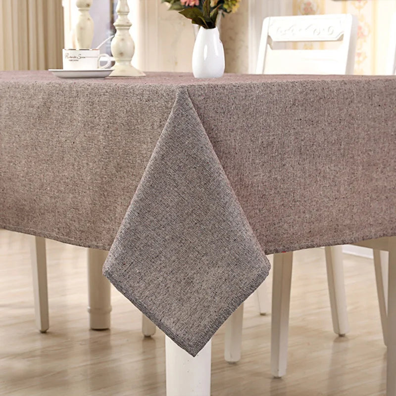Nappe unie en coton et lin, carrée ou rectangulaire