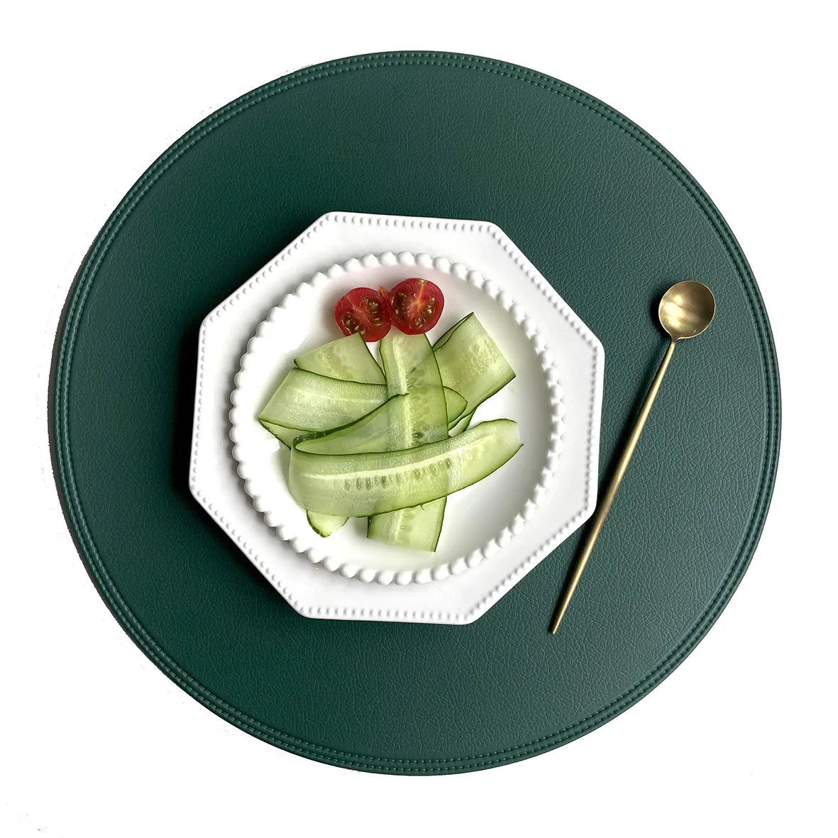 Napperons ronds en similicuir lavable, 38 cm