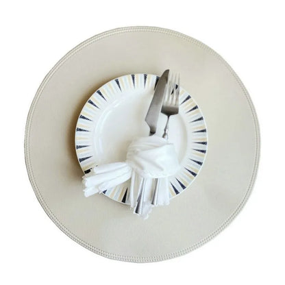 Napperons ronds en similicuir lavable, 38 cm
