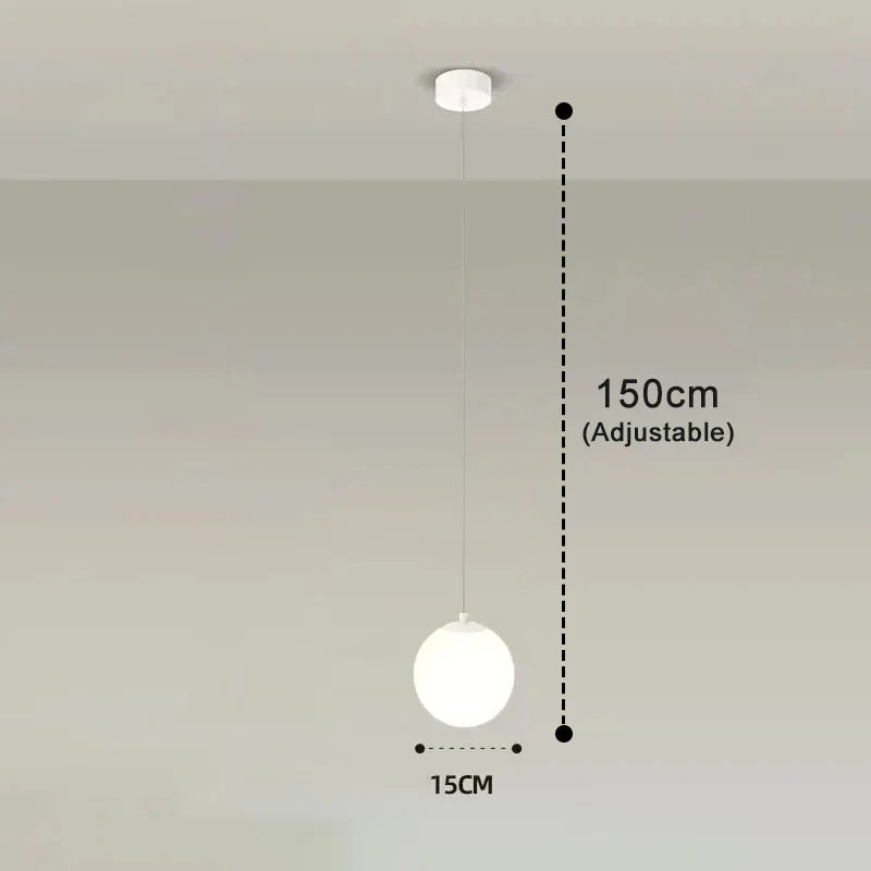 Suspension Luna en verre opalin