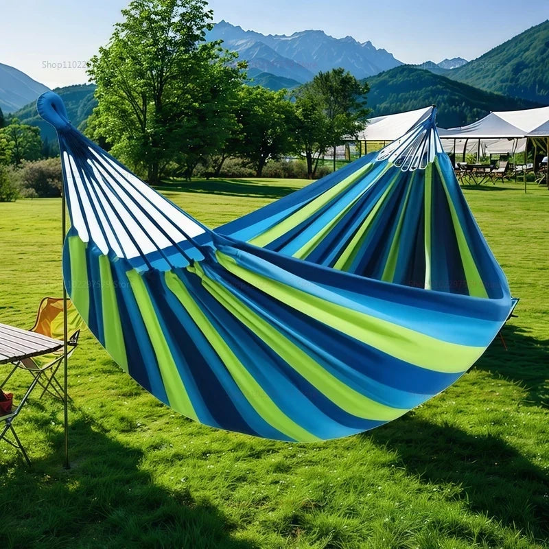 Hamac double en toile rayée