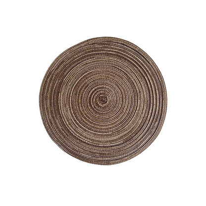 Napperons ronds en ramie tressée, lot de 4