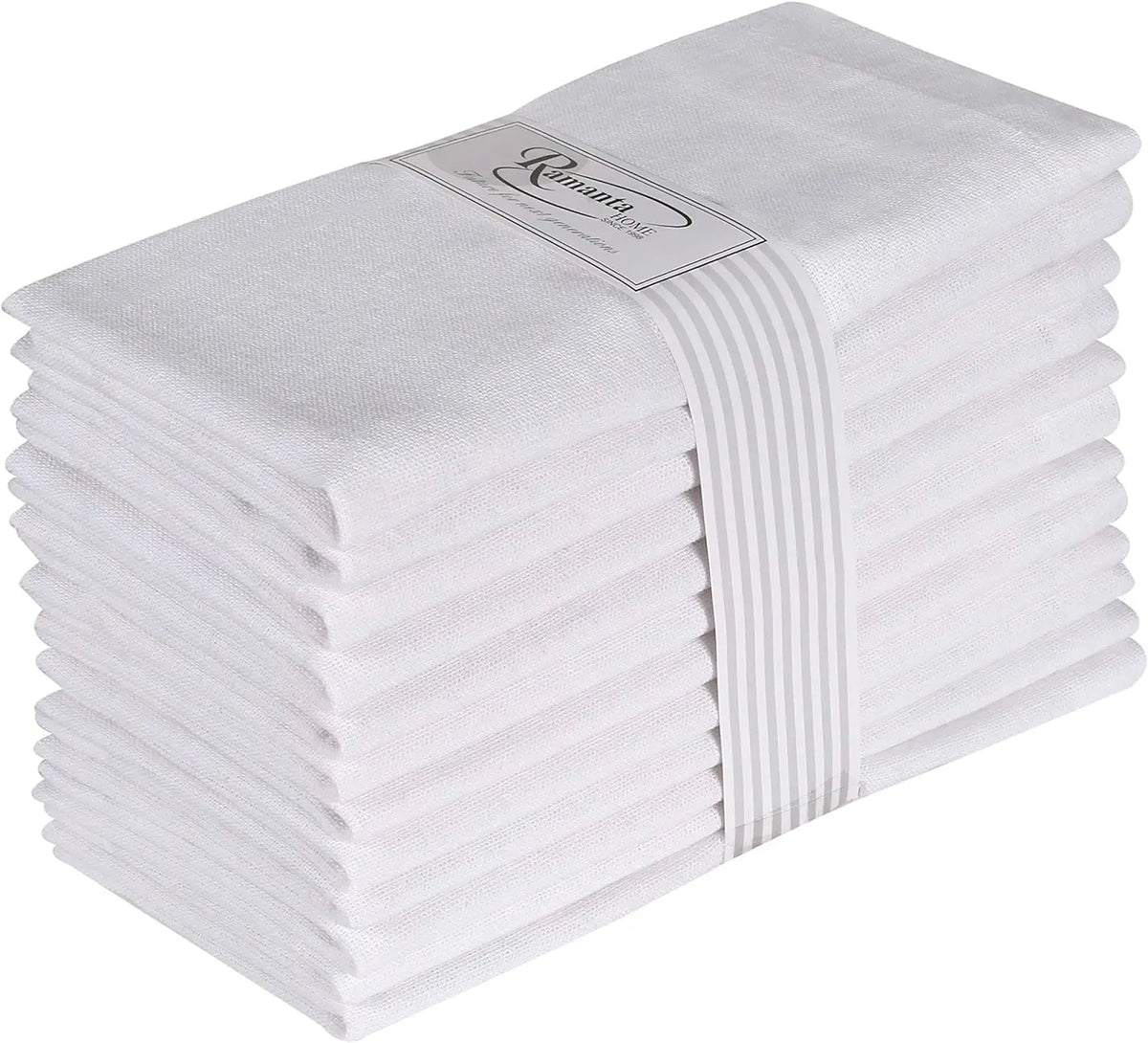 Serviettes de table en coton blanc, lot de 6