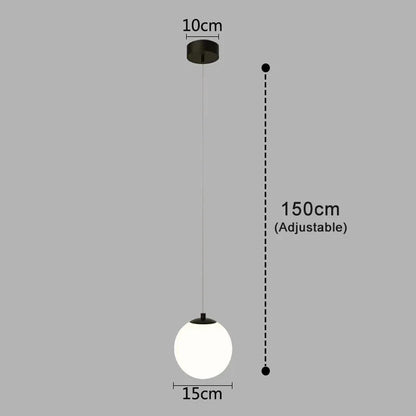 Suspension Luna en verre opalin