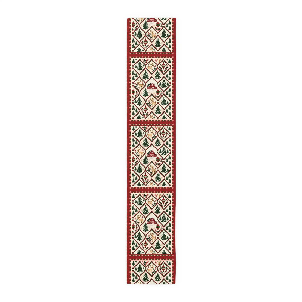 Chemin de table de Noël aux sapins, style scandinave