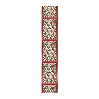 Chemin de table de Noël aux sapins, style scandinave