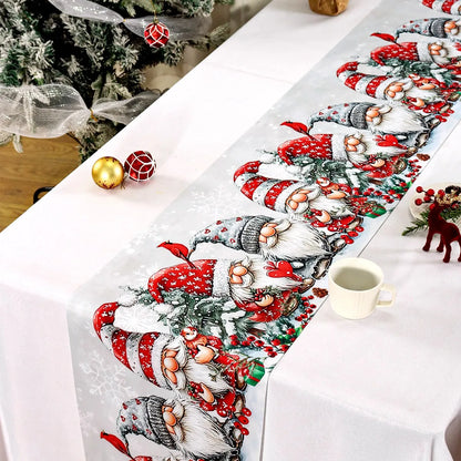 Chemin de table de Noël lutin et flocons