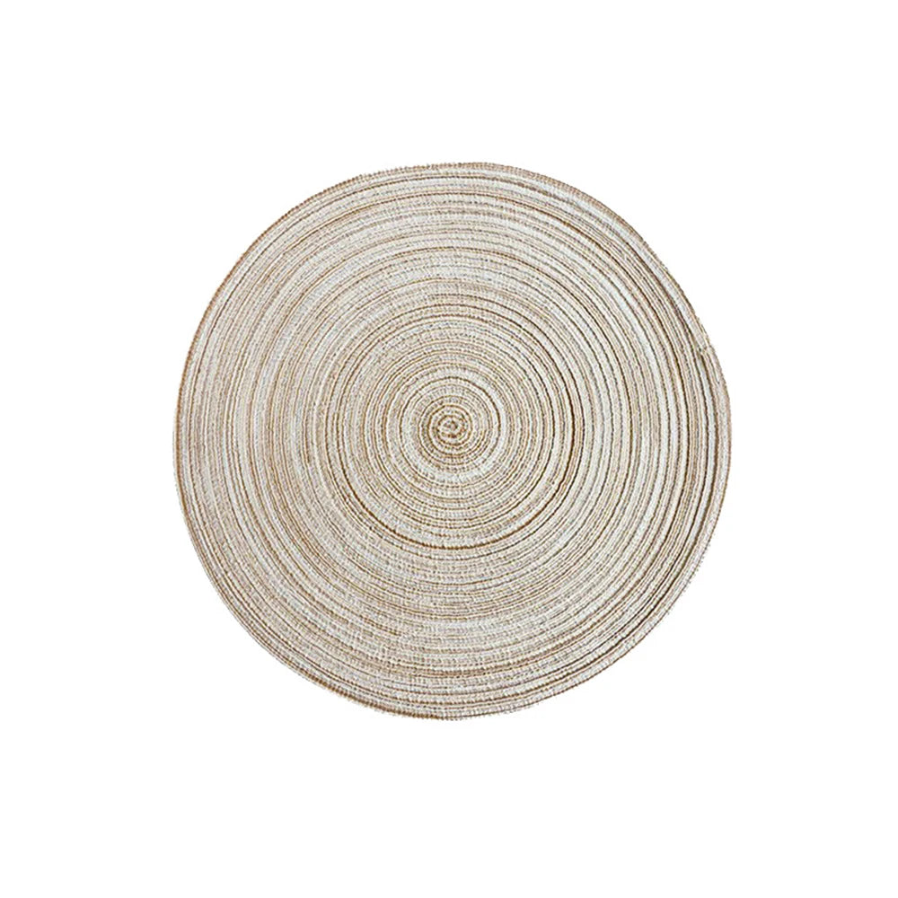 Napperons ronds en ramie tressée, lot de 4