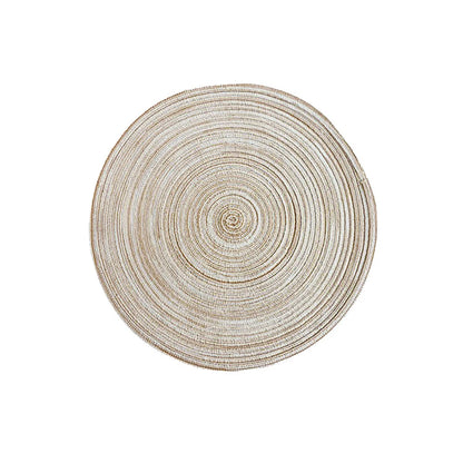 Napperons ronds en ramie tressée, lot de 4