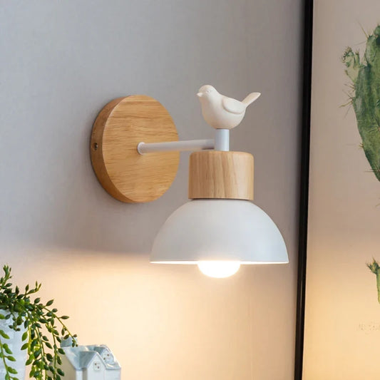 Applique oiseau en bois massif