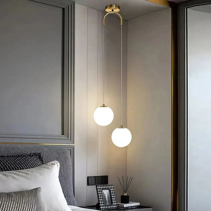 Suspension Luna en verre opalin