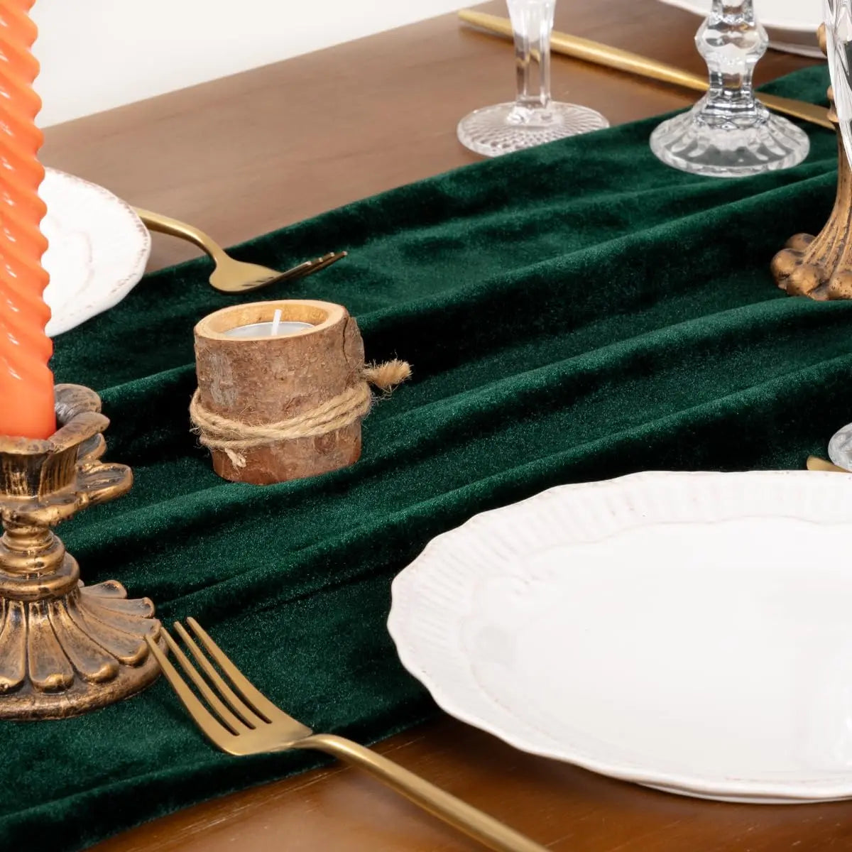 Chemin de table de Noël en velours, 3 m