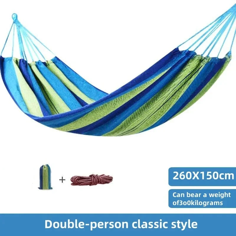 Hamac double en toile rayée