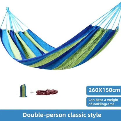 Hamac double en toile rayée