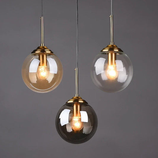 Suspension globe en verre soufflé