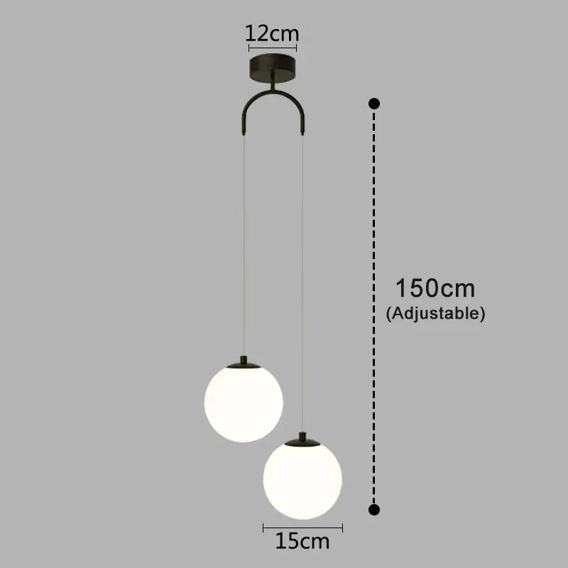 Suspension Luna en verre opalin
