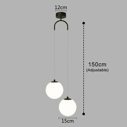 Suspension Luna en verre opalin