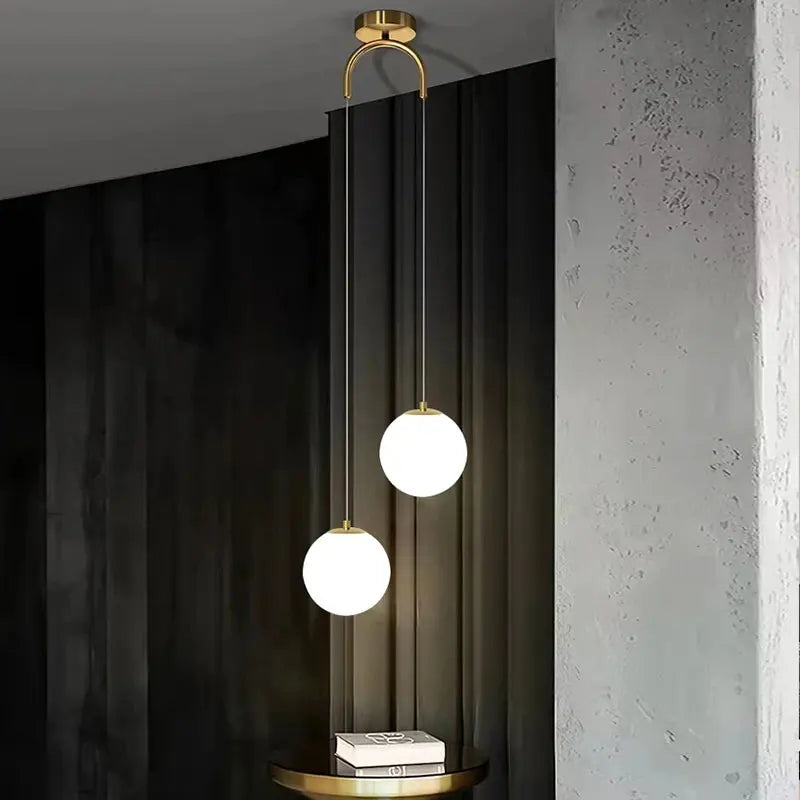 Suspension Luna en verre opalin