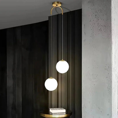Suspension Luna en verre opalin