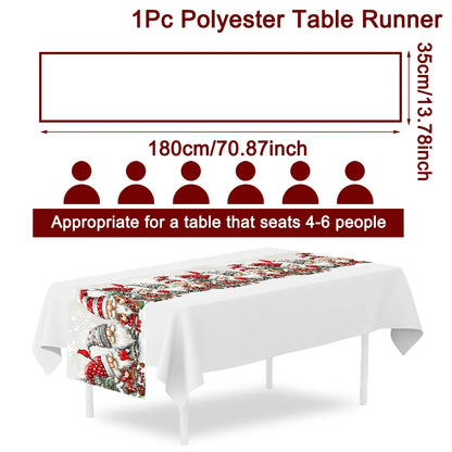 Chemin de table de Noël lutin et flocons